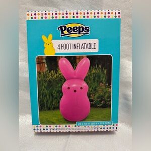 Peeps 4 Foot Inflatable Pink Easter Bunny Rabbit Decoration - Other Colors Too